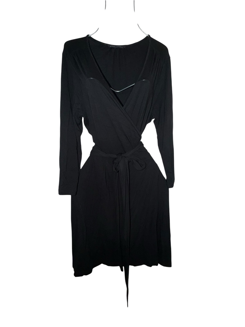 Banana Republic Black Long-Sleeve Wrap Dress
